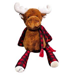 Scentsy Buddy Milford Moose Plush Brown Buffalo Check Scarf Rum Raisin Scent Pak